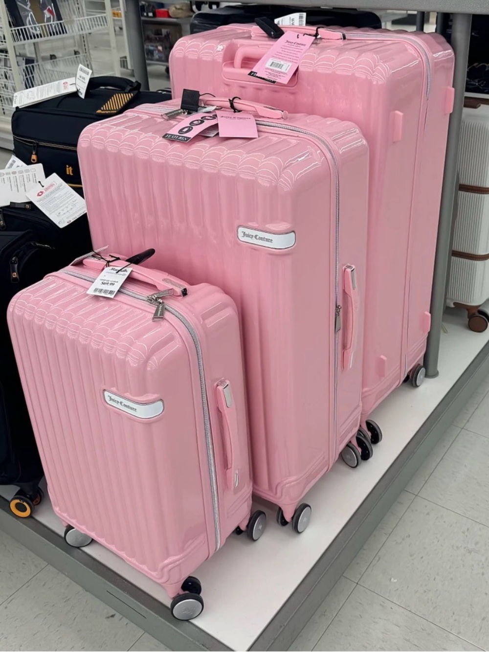 ISO! Looking for this Juicy Couture Luggage Set in pink or black!